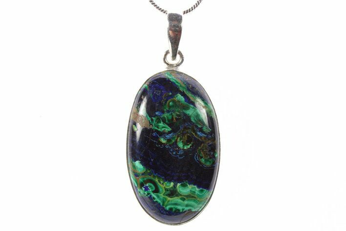 Stunning Malachite and Azurite Pendant - Sterling Silver #265245
